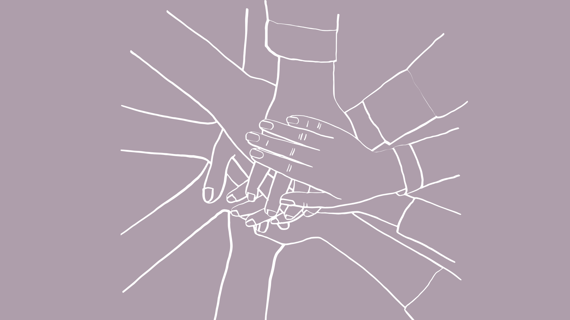 Line art of hands together